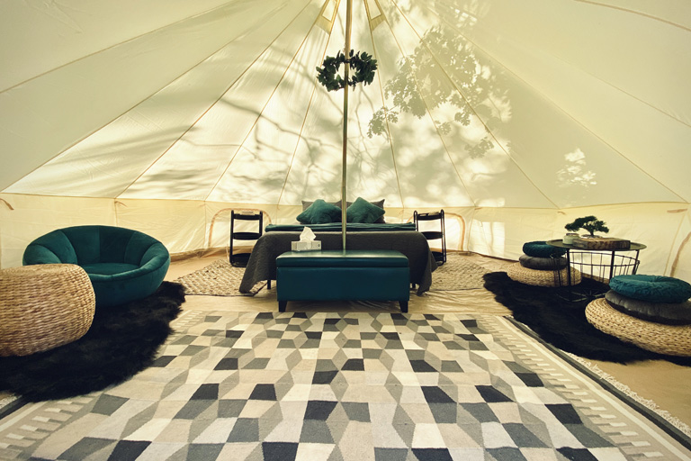 Bell Tent Interior | Laguna Campground Glamping